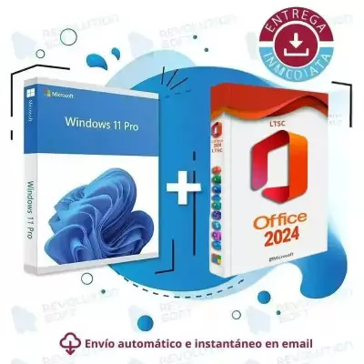 Licencia Windows 11 PRO + Office 2024 PRO PLUS para 1 PC