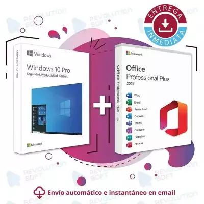 Licencia Windows 10 PRO + Office 2021 PRO PLUS para 1 PC