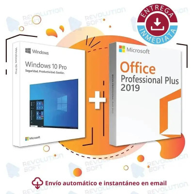 Licencia Windows 10 PRO + Office 2019 PRO PLUS para 1 PC