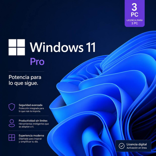 Comprar Windows 11 Pro para 3 PCs | Licencia con Factura IVA | Envío Inmediato