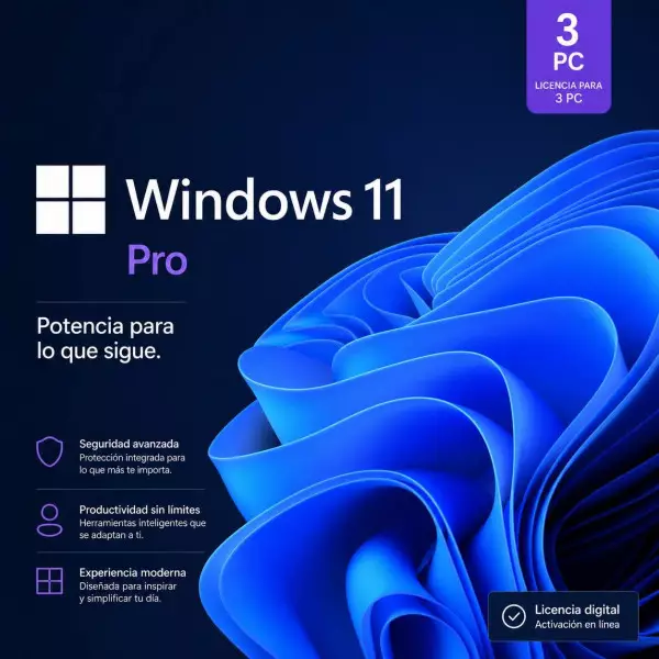 Comprar Windows 11 Pro para 3 PCs | Licencia con Factura IVA | Envío Inmediato