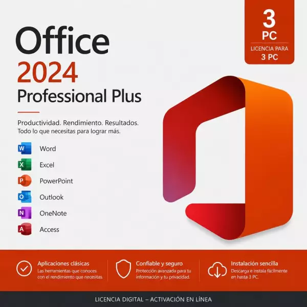 Comprar Office 2024 Professional Plus para 3 PCs| Licencia Perpetua | Factura IVA