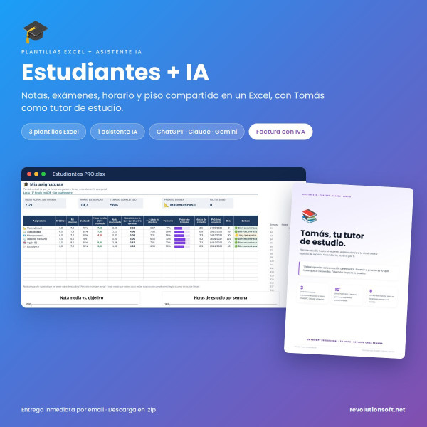 Calculadora de Notas en Excel para Estudiantes + Tutor IA
