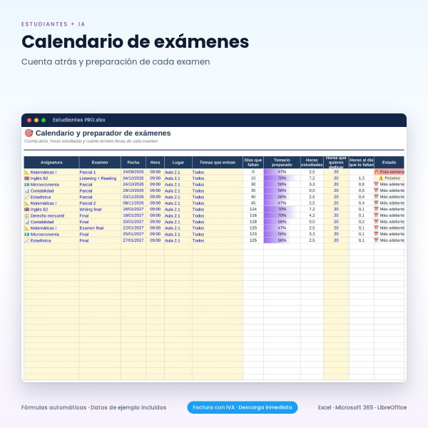 Calculadora de Notas en Excel para Estudiantes + Tutor IA