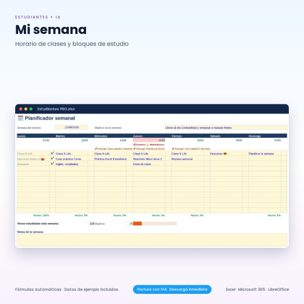 Calculadora de Notas en Excel para Estudiantes + Tutor IA