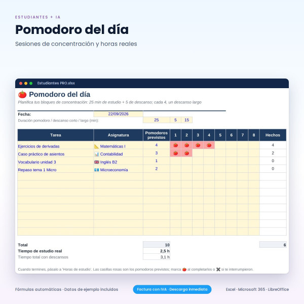 Calculadora de Notas en Excel para Estudiantes + Tutor IA