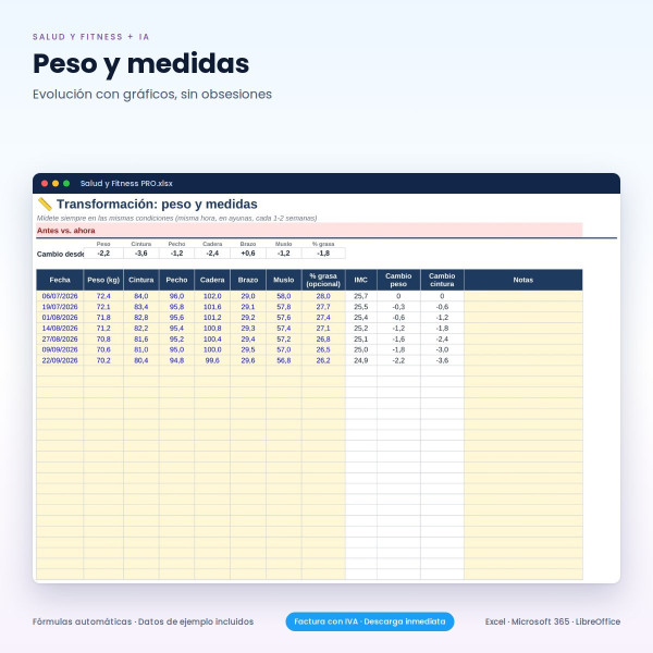 Plantilla Excel de Hábitos y Entrenamiento + 4 Asistentes IA