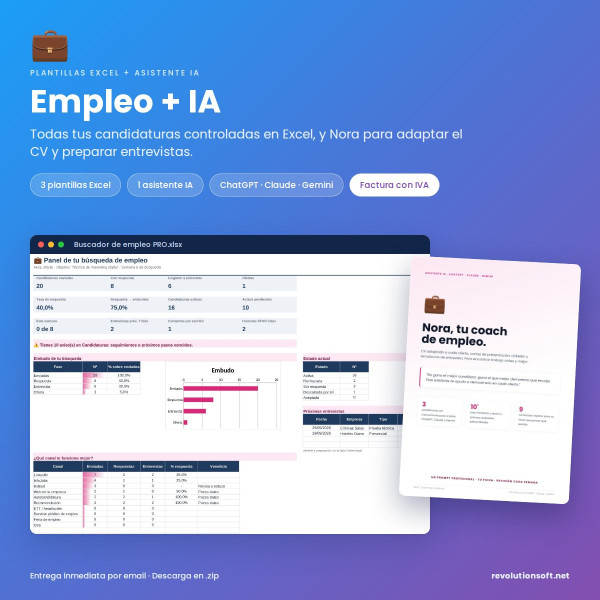 Plantilla Excel para Buscar Trabajo + Coach de Empleo IA