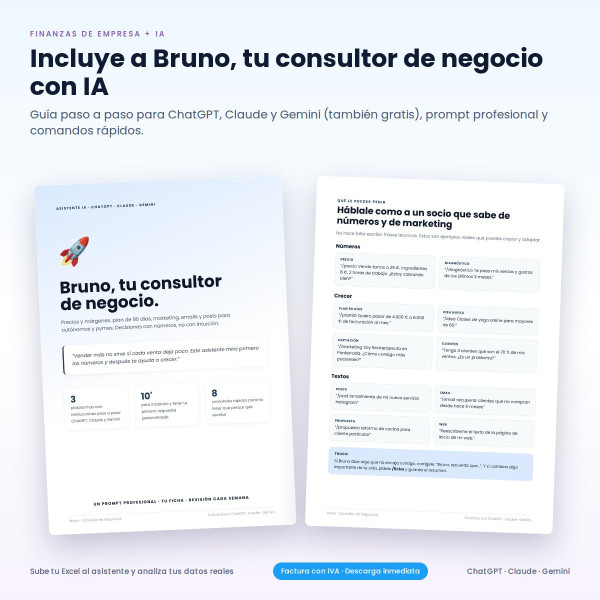 Plantillas Excel de Flujo de Caja y Plan de Negocio + IA