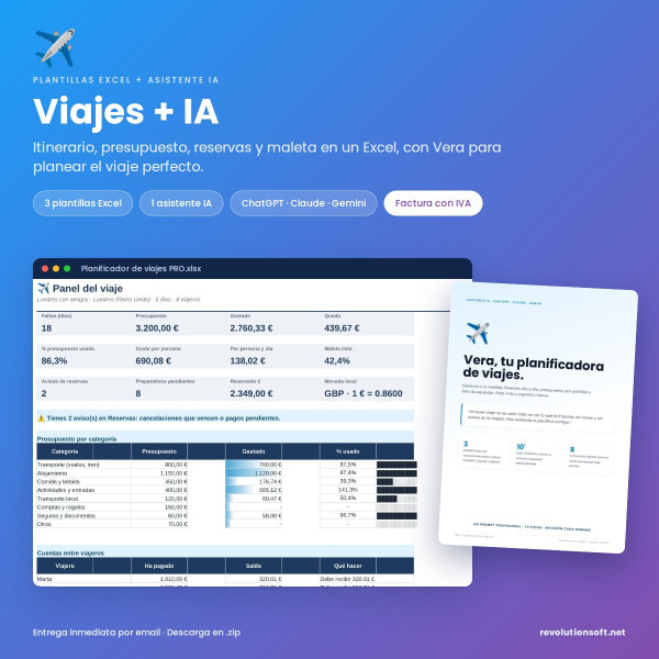 Planificador de Viajes en Excel con Asistente IA