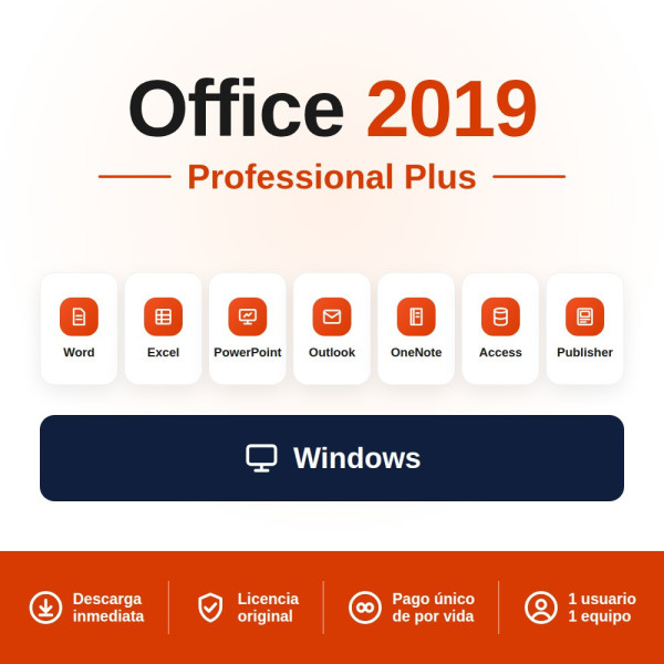 Office 2019 Professional Plus | Licencia Perpetua 29 €