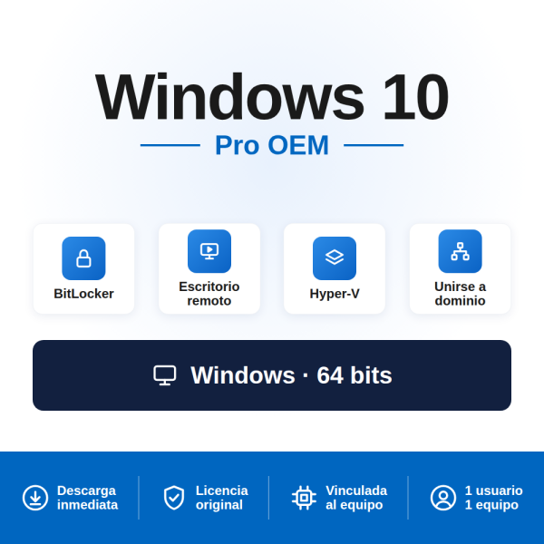 Compra Windows 10 Pro OEM | Licencias Originales al Mejor Precio