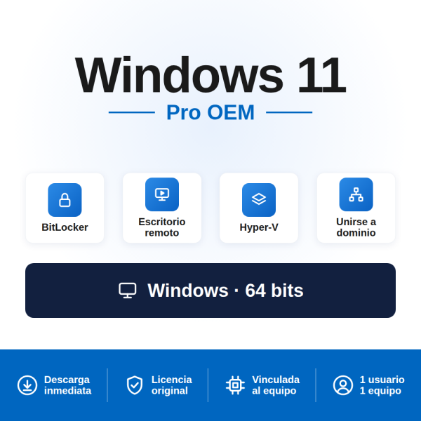 Comprar Windows 11 Pro OEM | Licencia para Equipos Nuevos | Factura IVA