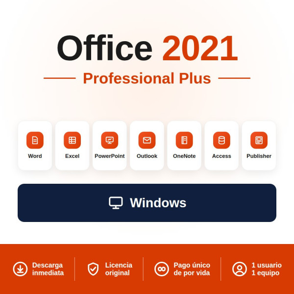 Office 2021 Professional Plus | Licencia Perpetua 29 €