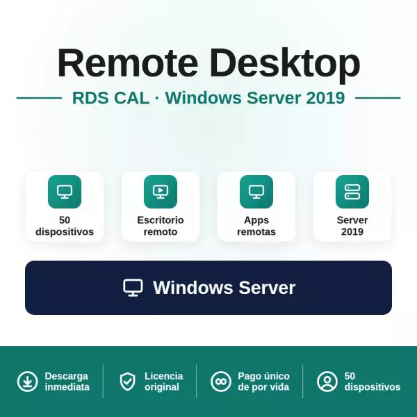 Remote Desktop Services (50 Dispositivos) para Windows Server 2019