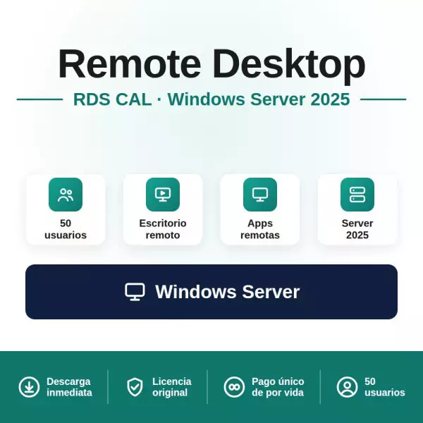 Remote Desktop Services user connections (50) para Windows Server 2025