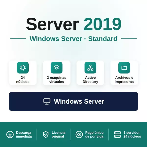 Licencia Microsoft Windows Server 2019 Standard - 16 cores