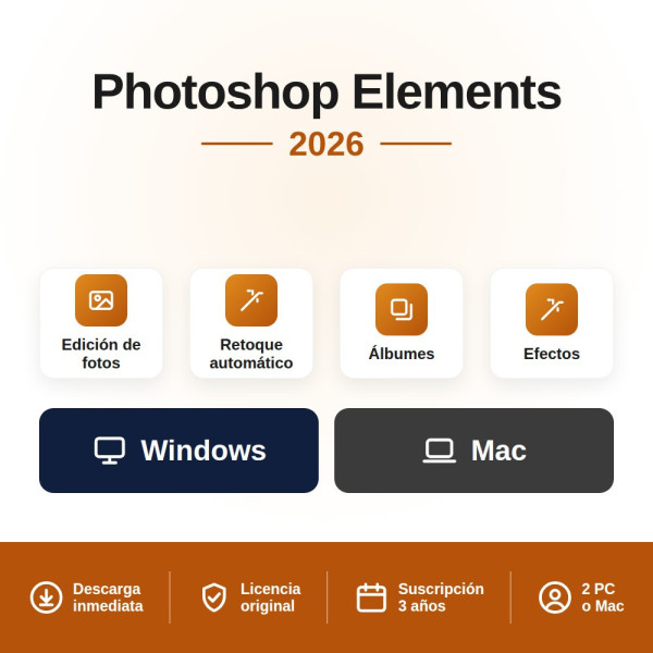 Adobe Photoshop Elements 2026 para Windows / Mac OS