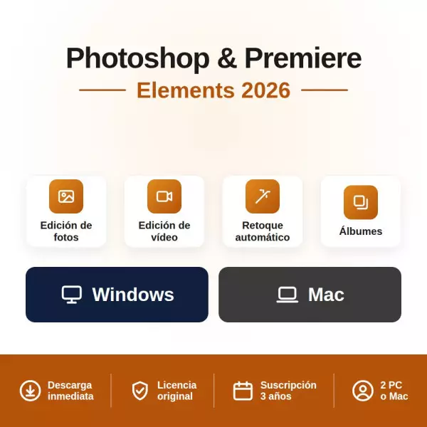 Comprar Adobe Photoshop Elements 2026 + Premiere Elements 2026 Win/MAC
