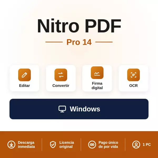 Nitro PDF Pro 1 | Licencia Perpetua 59 € | Windows