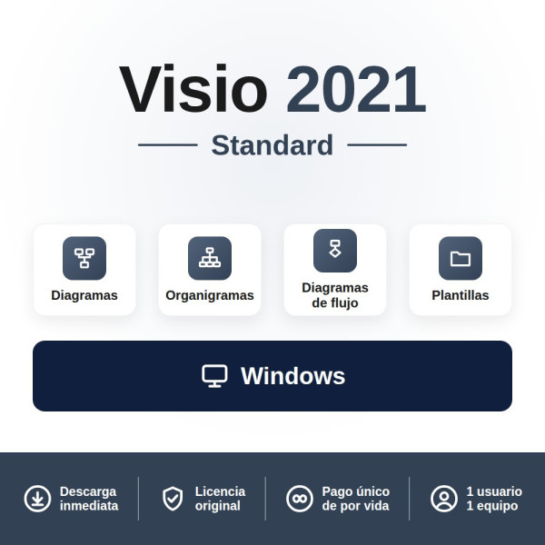 ▶️ Licencia Visio Standard 2021 para 1 PC por solo 89 €
