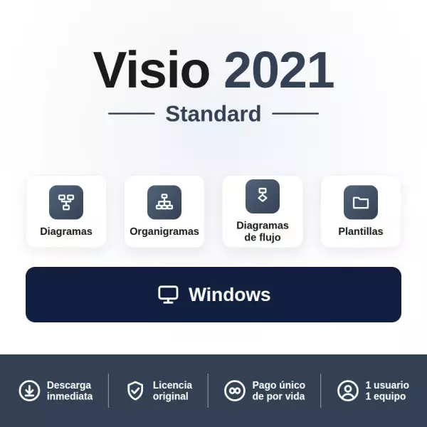 ▶️ Licencia Visio Standard 2021 para 1 PC por solo 89 €