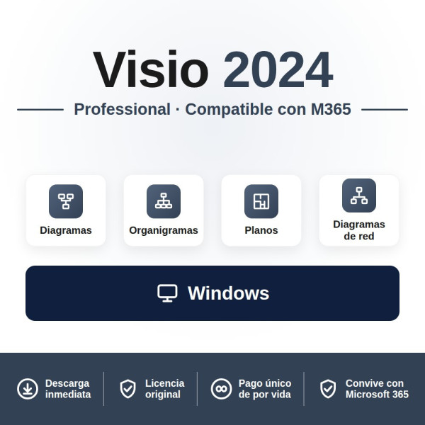 ▶️ Licencia Visio Professional 2024 para 1 PC por solo 39 € + iva