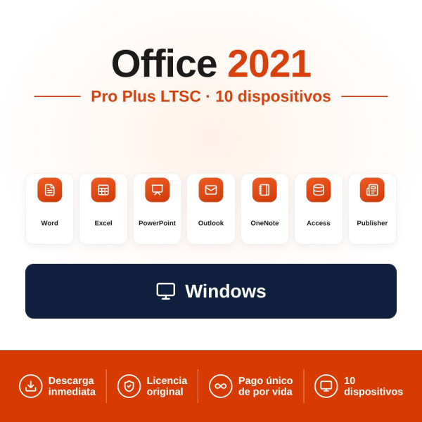 Comprar Licencia de Office LTSC 2021 Professional Plus 10 Dispositivos (Licencia de Volumen)