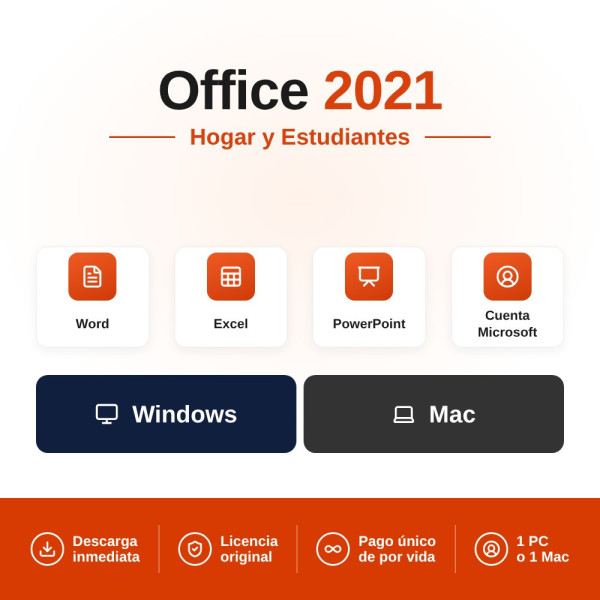 ▶️Microsoft Office Home & Stundents 2021 - Online activation Key - 1 PC / Mac