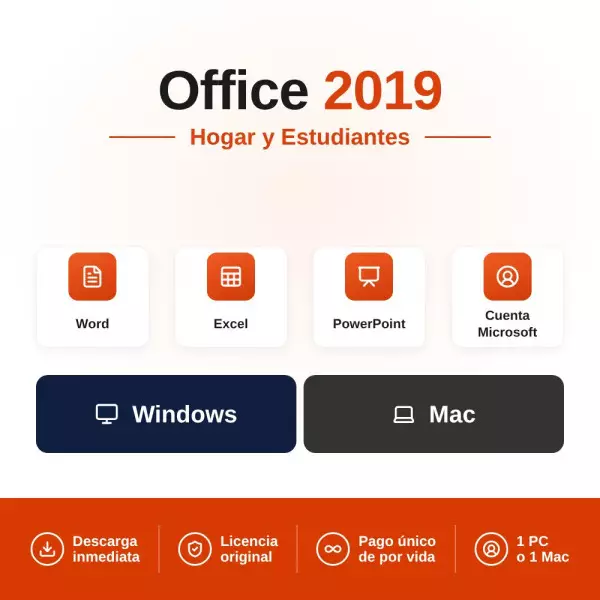▶️Microsoft Office Hogar y Estudiantes 2019 - licencia - 1 PC / Mac