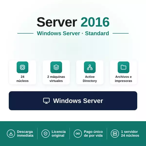 Licencia Microsoft Windows Server 2016 Standard - 16 cores