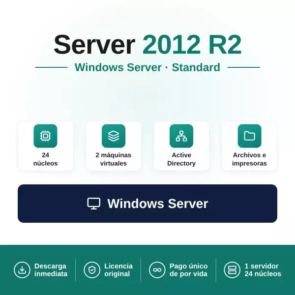 Licencia Microsoft Windows Server 2012 R2 Standard - 16 cores