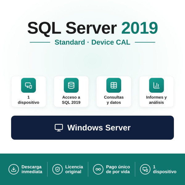Comprar Microsoft SQL Server 2019 Standard Device CAL