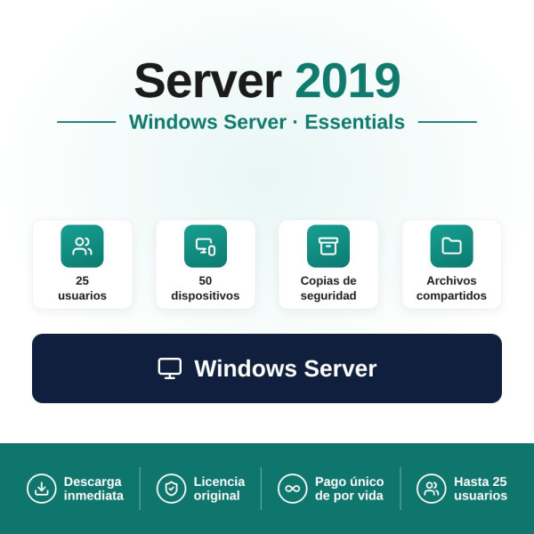 Licencia Microsoft Windows Server 2019 Essentials - 16 cores