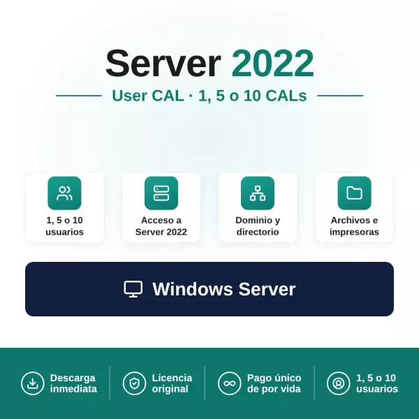 Comprar Microsoft Windows Server 2022 User CAL - Mejora tu Red