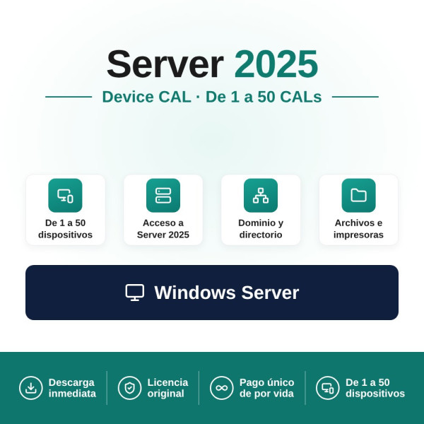Comprar Microsoft Windows Server 2025 Device CAL - Mejora tu Red
