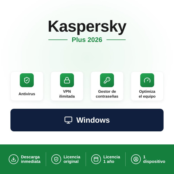 Compra Kaspersky Plus 2026 - Seguridad Premium