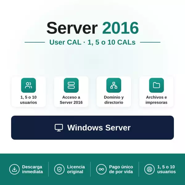 Comprar Windows Server 2016 User CAL - Precios Increíbles