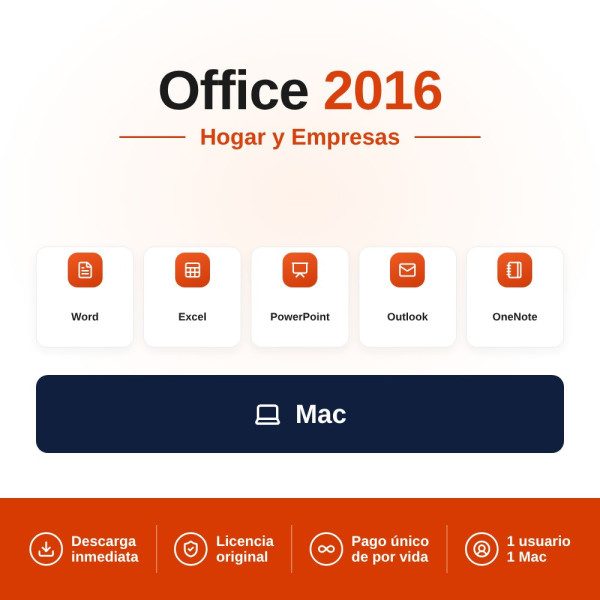 Comprar Office 2016 Hogar y Empresas para MAC - Licencia original a un precio Increíble
