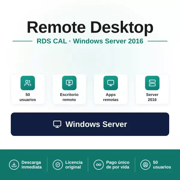 Remote Desktop Services (50 Usuarios) para Windows Server 2016