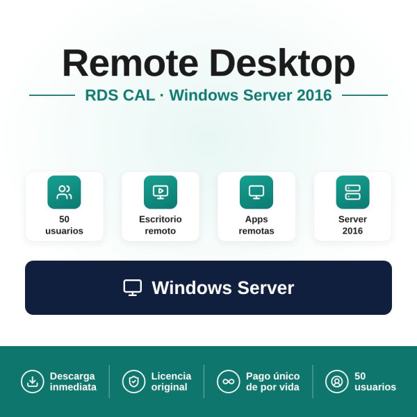 Remote Desktop Services (50 Users) for Windows Server 2016