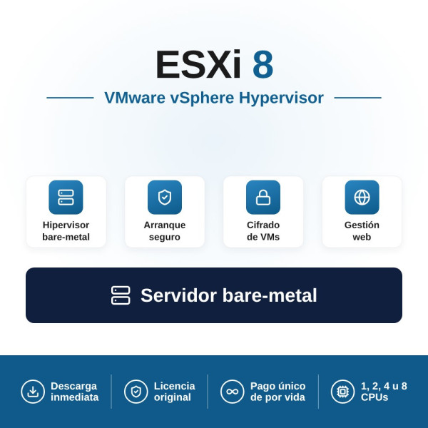 Comprar VMware vSphere Hypervisor (ESXi) 8 - Revolution Soft