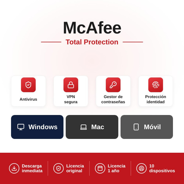 Comprar McAfee Total Protection: Protege tu sistema