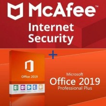 Office 2019 Pro Plus + McAfee Internet Security 10 dispositivos - 1 año